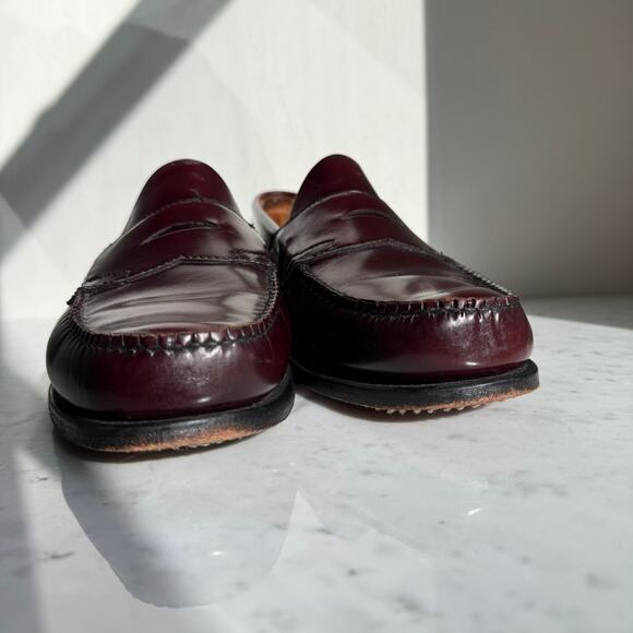G.H. Bass Weejuns Penny Loafers Burgundy Leather 10.5 EE Wide - Picture 4 of 10